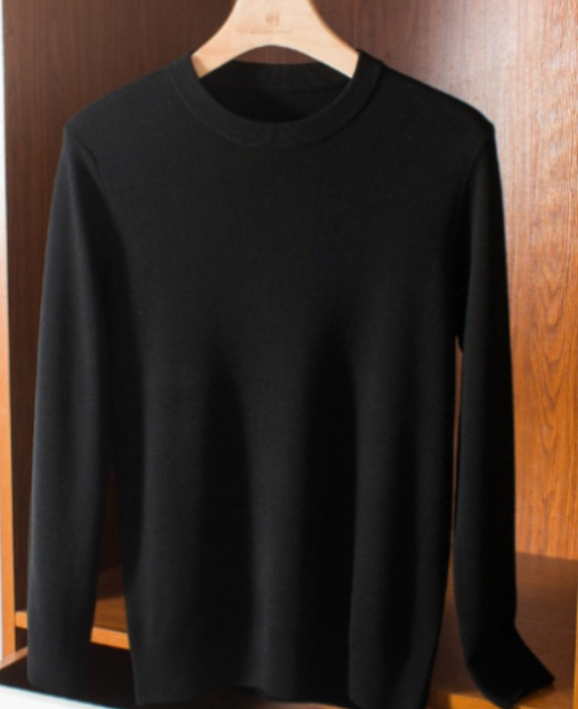 a139 Pull en laine pour hommes, épais et chaud à quatre broches, col rond, automne et hiver, tricoté