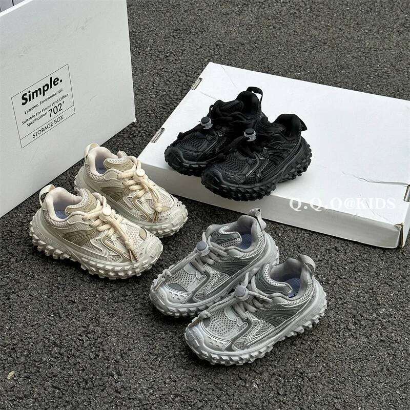 2026New Autumn Non-slip Luxury Designer Children's Tire Shoes Thick-soled Tennis Casual Fashion Running Sneakers 26H0506