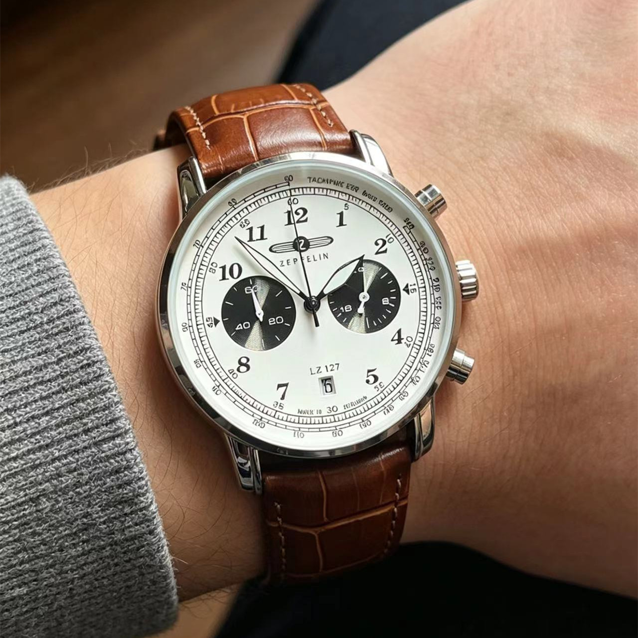 New Fashion Zeppelin Watch Number Hindenburg Series Quartz Movement Men's Watch Retro Business Casual Watch-image-1104811934
