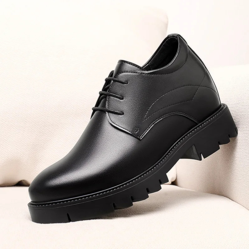 10cm height increasing cowhide mens shoes fashionable casual business office thick soled mens formal shoes 260506