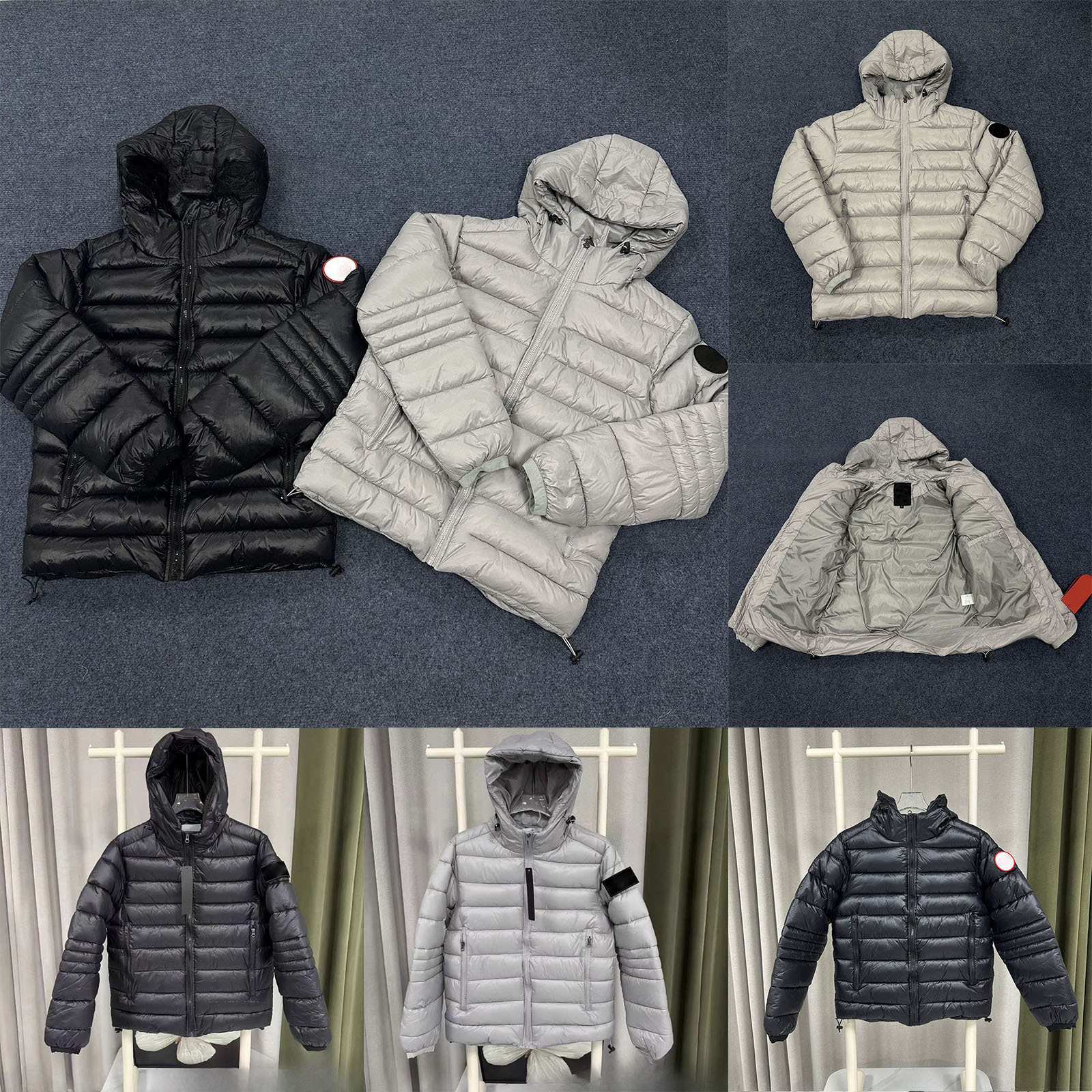 Designer Mens Down Jacket Embroidery Armband Winter Puffer Jacket Womens Warm Hooded Waterproof Windproof Light Cotton Coat Men