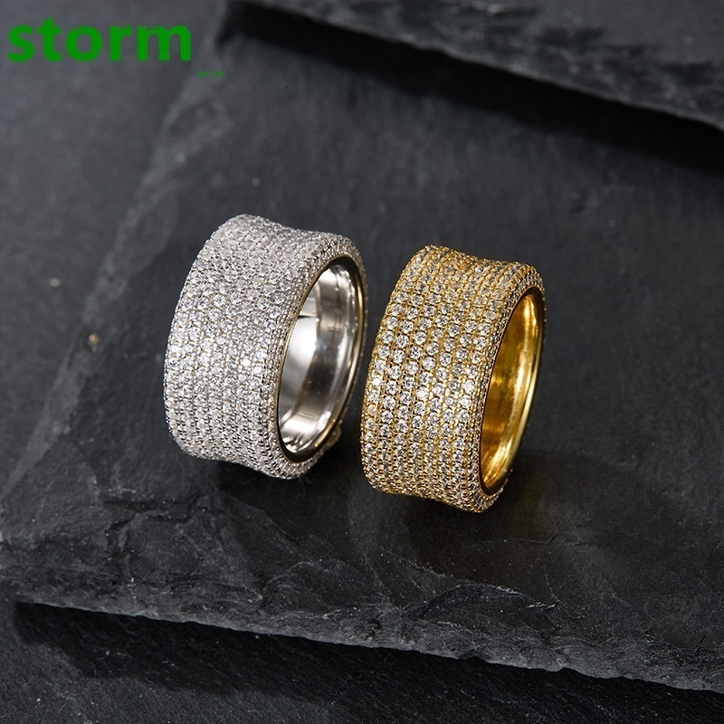 925 Sterling Silver Rings for Men Moissanite Ring Hip-Hop Luxury Custom Designer Jewelry Fashion Rings Wholesale