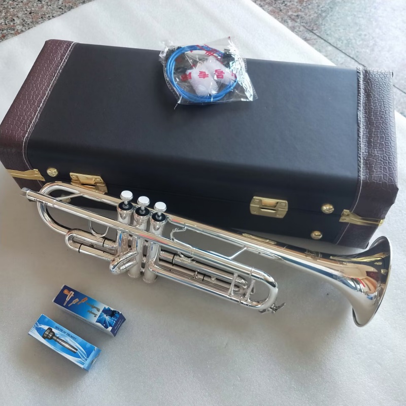 Stradivarius Trumpet LT180S-37 Authentic Silver-plated B Flat Professional Trumpet Top Musical Instruments Brass-image-1104866103