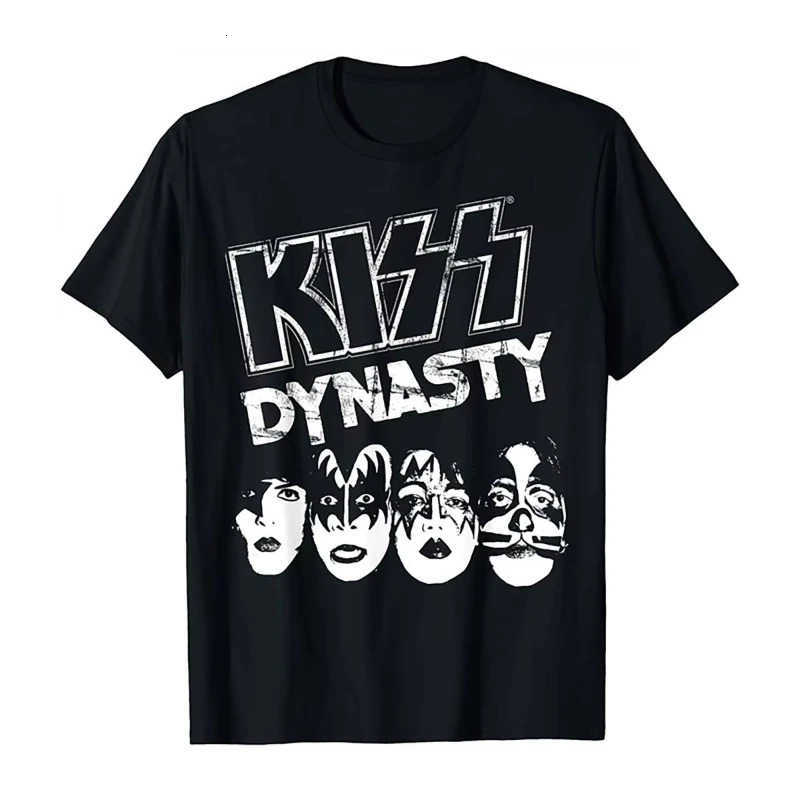 KISS Bands rock print T-shirt for Summer and autumn 2025 loose and trendy mens and womens sportswear tops H260506