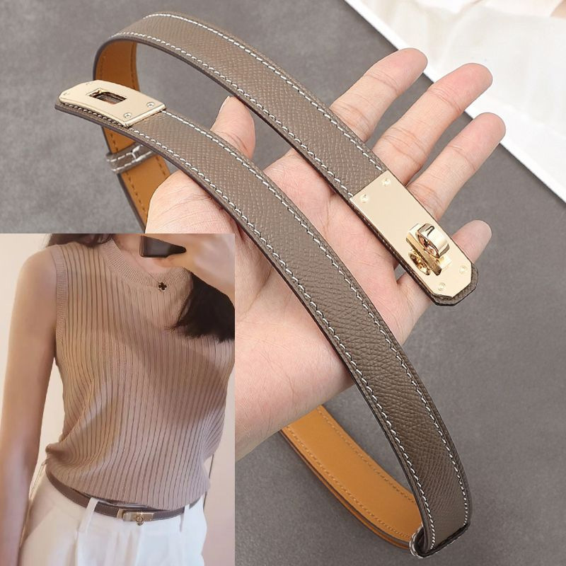 Belt for Women, Genuine Leather, Versatile, Coat, Dress, Waist-Cinching, Slim Style, Suit Trend