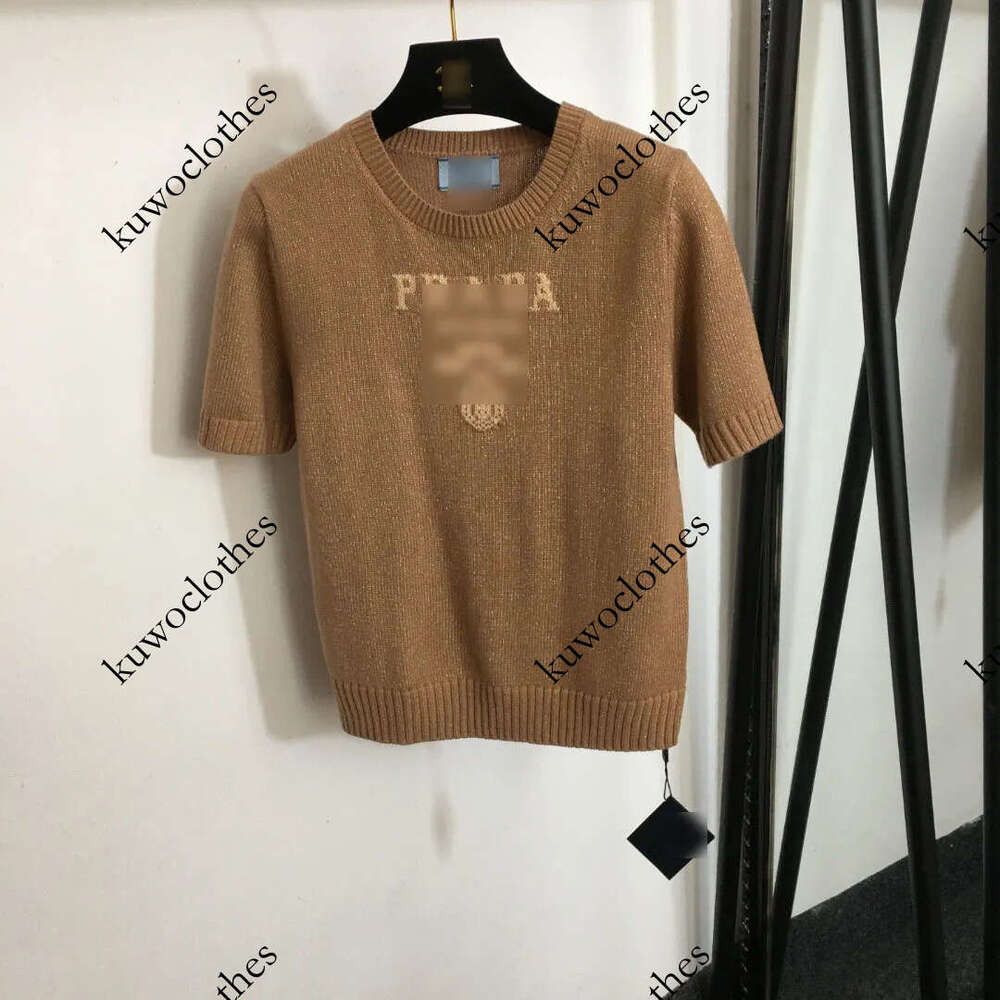 Women Designer Sweaters For Women Luxury Knitted Short Sleeve Tees Top Spring And Autumn Embroidered Letter Round Neck Short Sleeve Jumper Knitted S