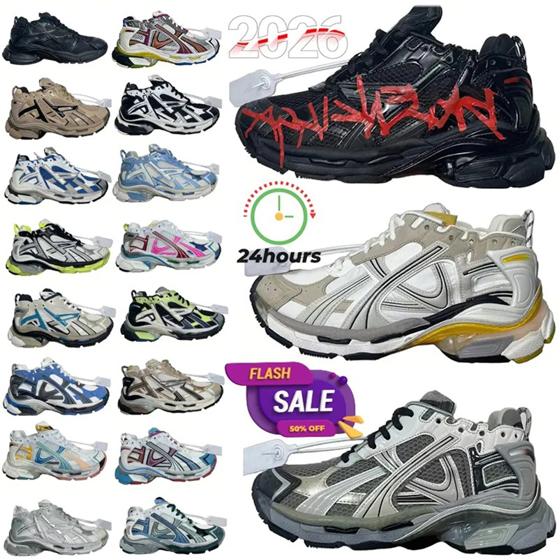 Designer Runners Sneaker Sport Casual Sport Running Shoe Track 7.0 7.5 Black White Triple Multicolor Colorful Unisex Outdoor Platform Trainers Sneak