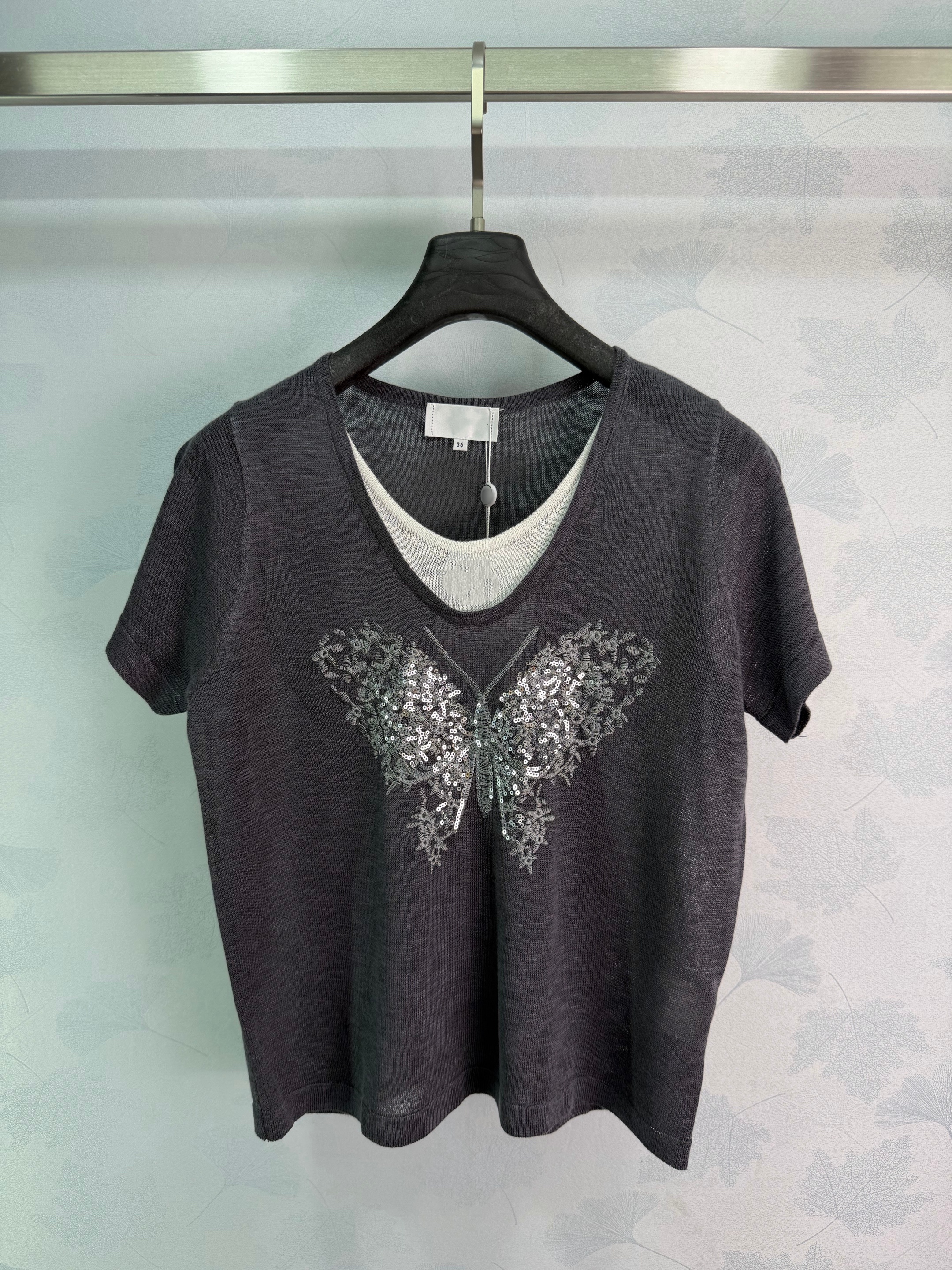 Milan Runway Women's Knits 2026 New Spring Summer Fashion Designer Tees Brand Same Style Tops 0506-25
