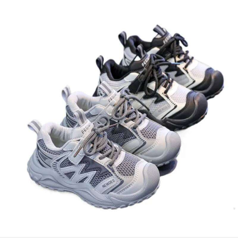 2026New Children's Sports Autumn Edition Boys' Anti-collision Head Dad's Double Mesh Style Girls' Casual Running Shoes 26H0506