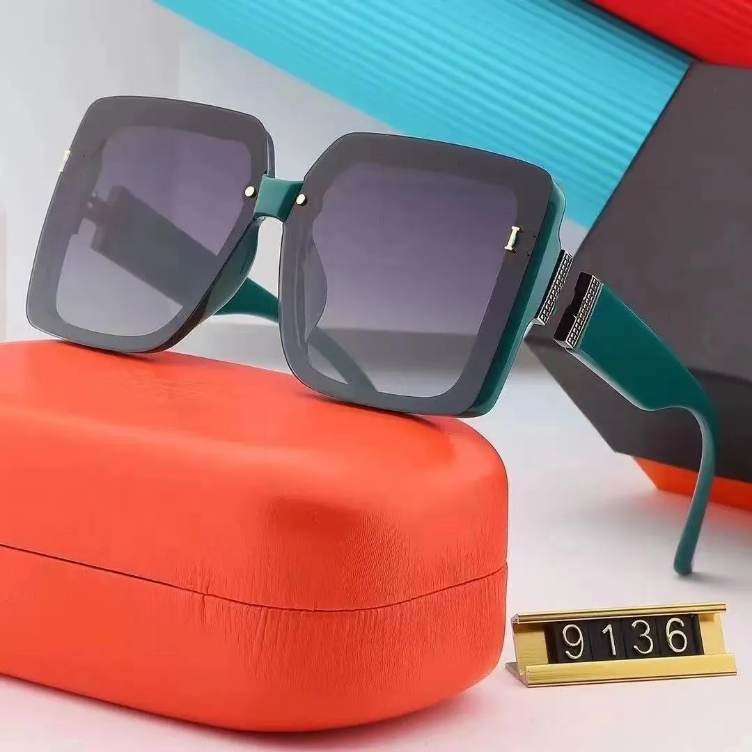 2026 New designer sunglasses 9136 for men and women luxury brand H sunglasses classic Large frame glasses Driving, street photography, vacation sung