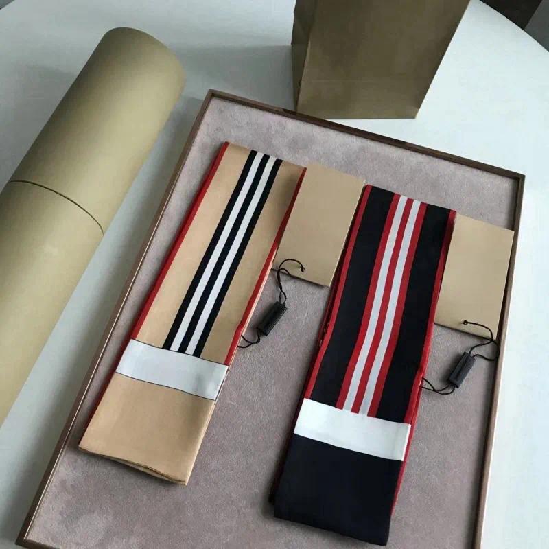 Men's and Women's Knitted Scarf Set Summer Silk Satin Autumn and Winter Silk Fashion Headband Scarf Designer Cashmere Shawl Checkered Cott