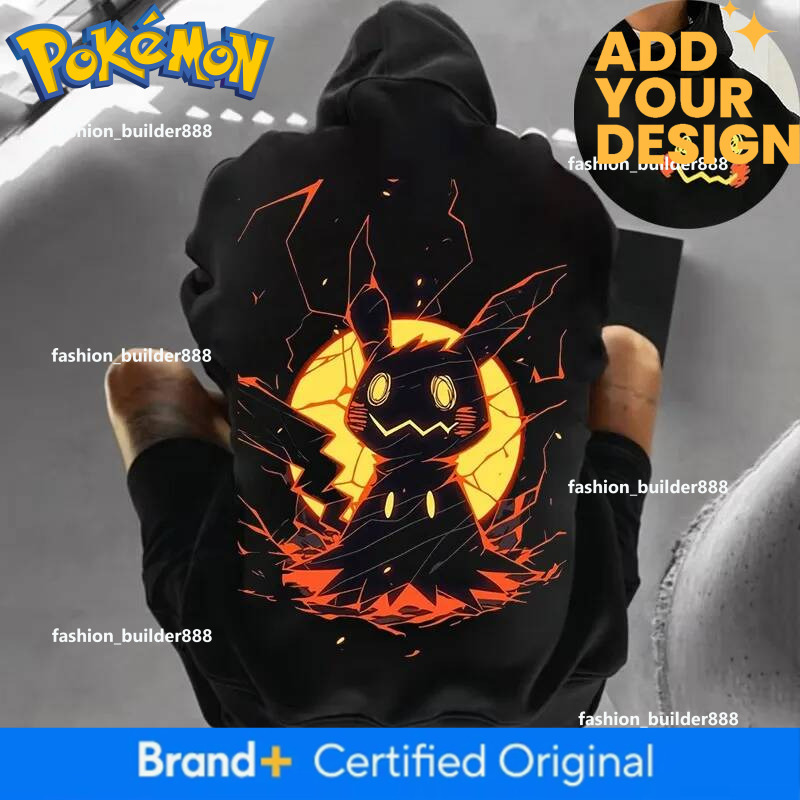 Pokemon Fun Mimikyu Glow Print Hoodie For Men And Women P1 2025 Autumn/Winter New Y2k Harajuku Plus Size Casual Sweatshirt Top