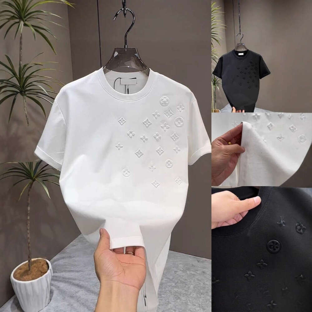 Designer 2026 Luxury Steel Seal Casual Short-sleeve Men's Summer New Fashionable Round-neck Versatile Stretch T-shirt In Solid Color Free Shipp