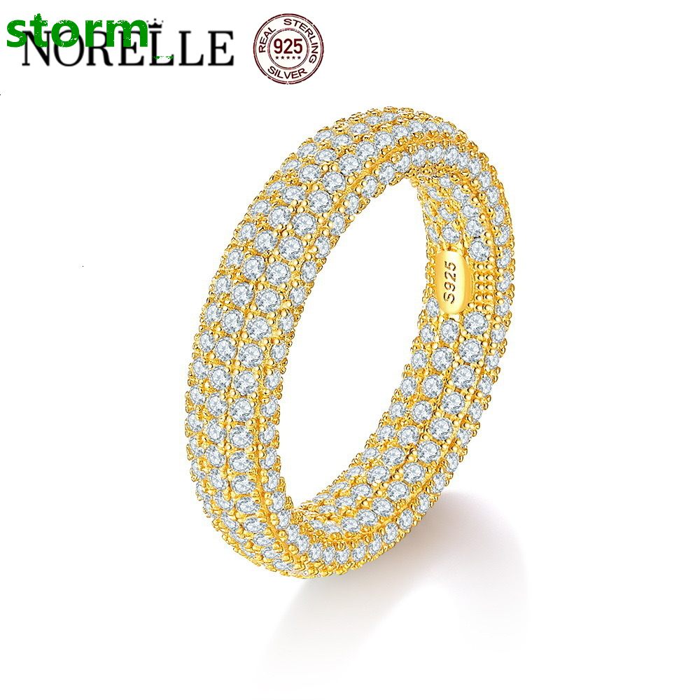 Unisex Fine Jewelry 925 Sterling Silver Micro-Encrusted Moissanite Ring for Men Womens Trendy Simple 18k Gold Moissanite Ring