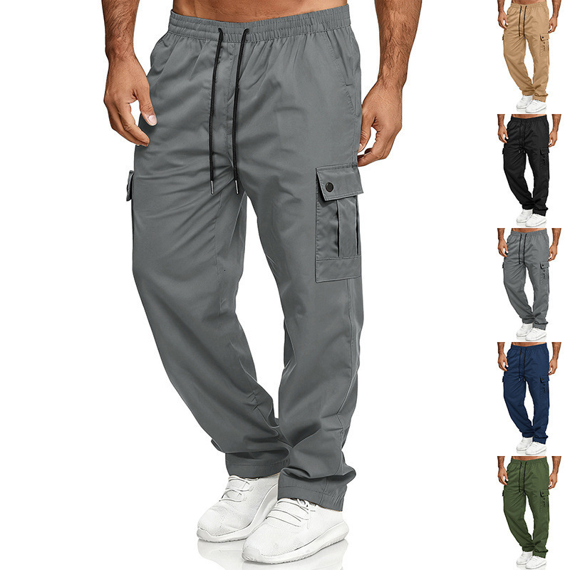2026 New Designer Luxury Brand Spring And Autumn Leisure Multi Functional Loose Straight Tube Sports Outdoor Men's Work Pants Wholesale