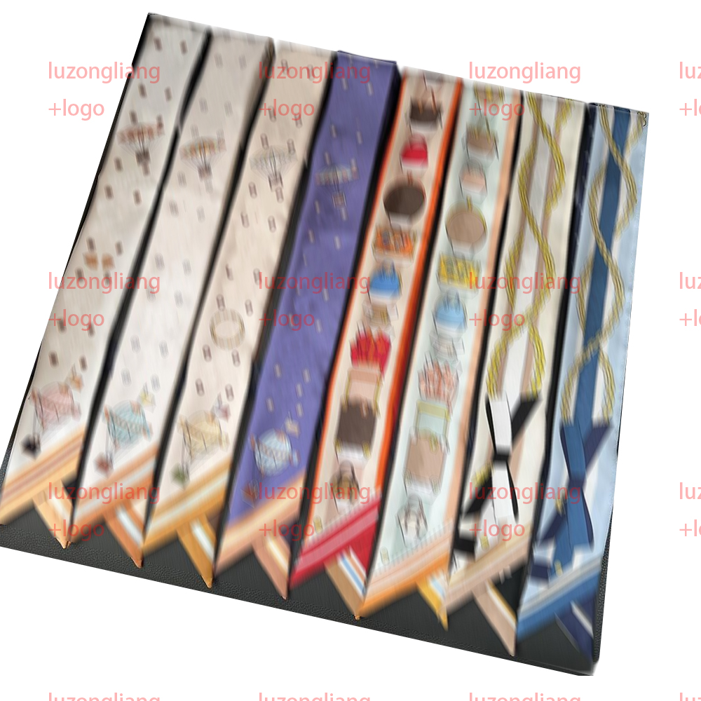 2026 New 100% Silk Scarf Hair Ribbon High-end Designer Bag Strap Narrow Long Hair Ribbon Hairband Cute Cherry Blossom Cherry Letter Scarf Size 5*120