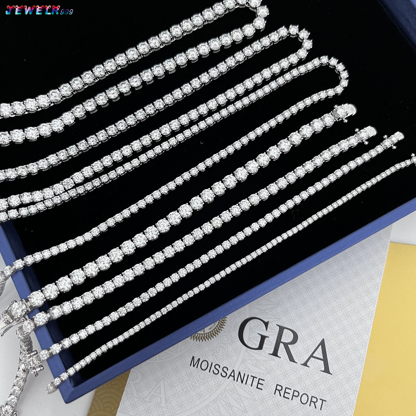 Hip Hop Jewelry Pass Diamond Tester 925 Sterling Silver Vvs Moissanites Diamonds Necklace Moissanite Tennis Chain