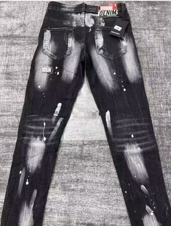Mens Straight stretch Hip Hop Trousers slim jeans Mens Skinny Luxury Pants stacked jeans casual denim pant Motorcycle Aesthetic clothing