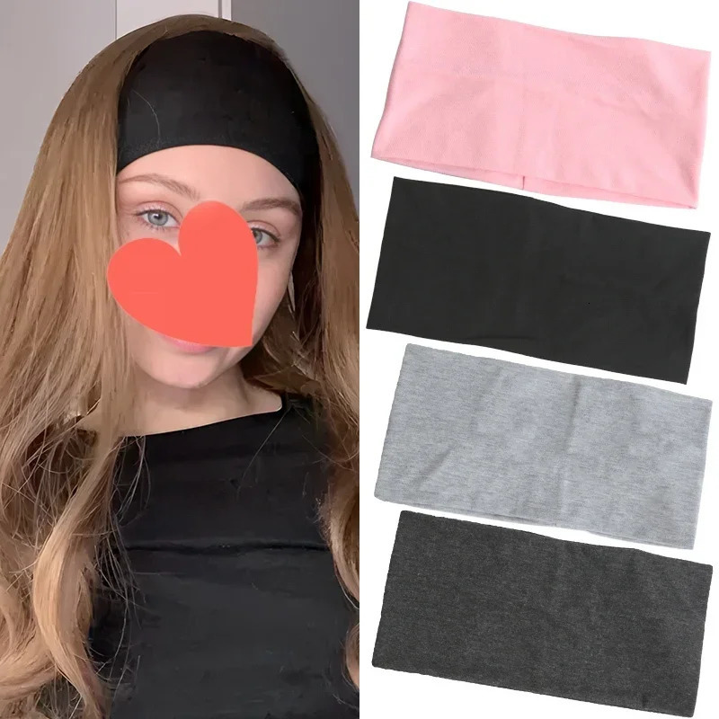 Dark Grey Knitted Wide Headband, Soft Sportswear Hairband for Women, Casual Yoga Hair Accessories