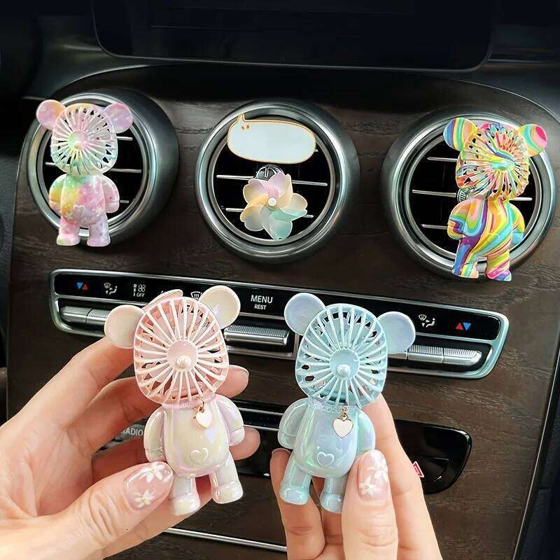 Air Freshener Health Aroma Cartoon Bear Vehicle Fragrance Diffuser SUV Truck Car Perfume Fan Vent Clip