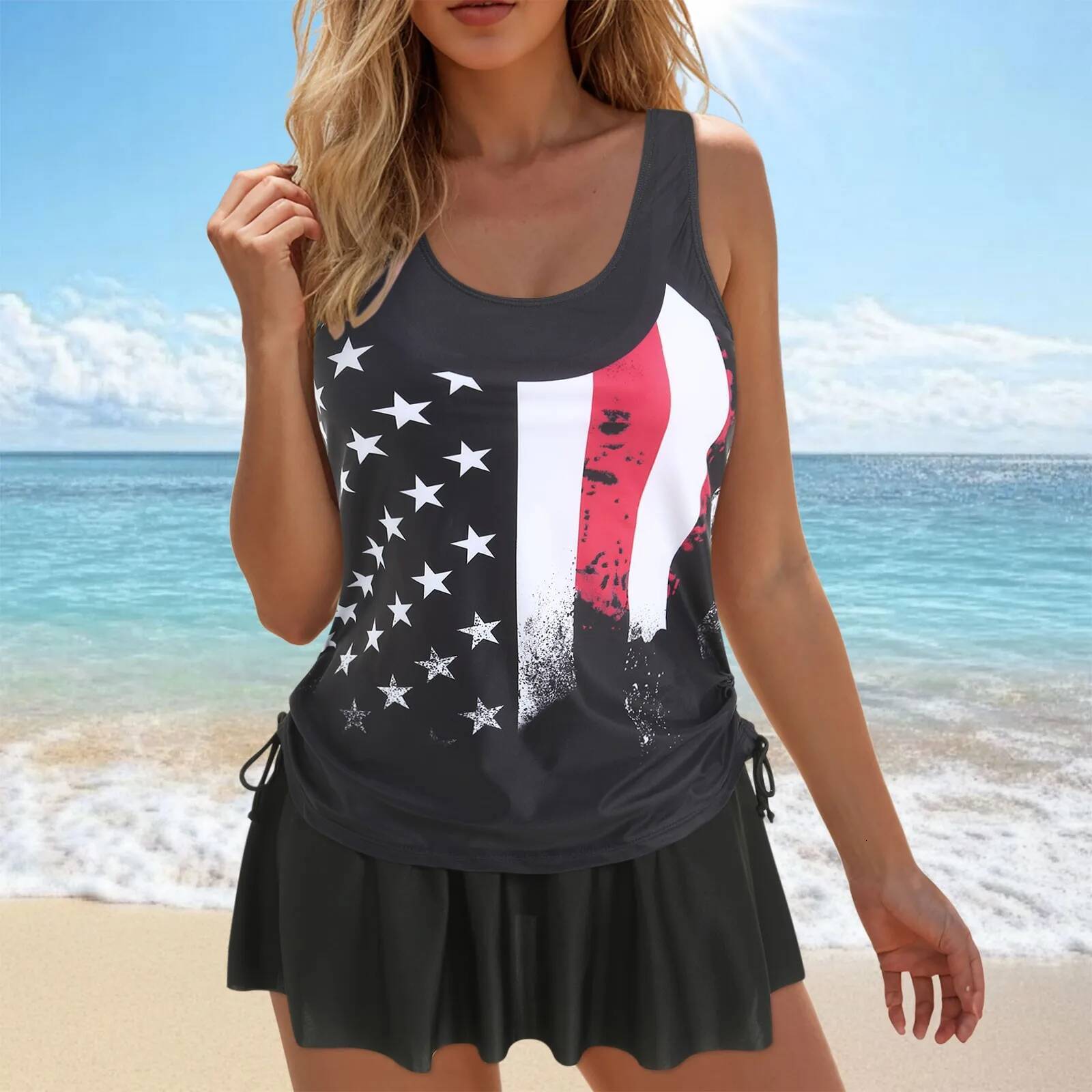 Swim Suit Tankini Swimsuits For Women 2 Piece Bathing Suits Tops With Boyshorts Loose Fit Women's Swimsuit with Shorts dongdumaoyi