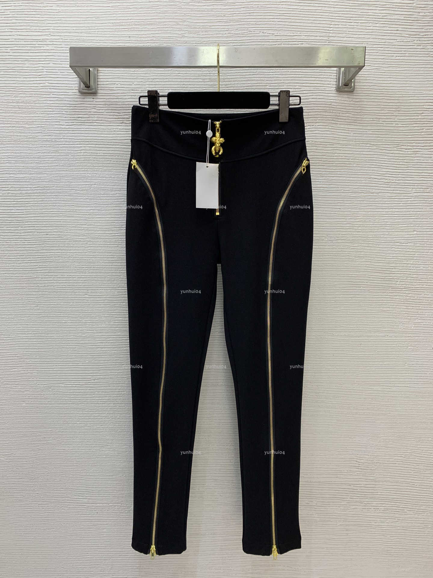 Popular self-cultivation women pants Summer lady skinny trousers women designer clothes Zipper decoration slim fit tight pants long pants A307X07-image-1104790803