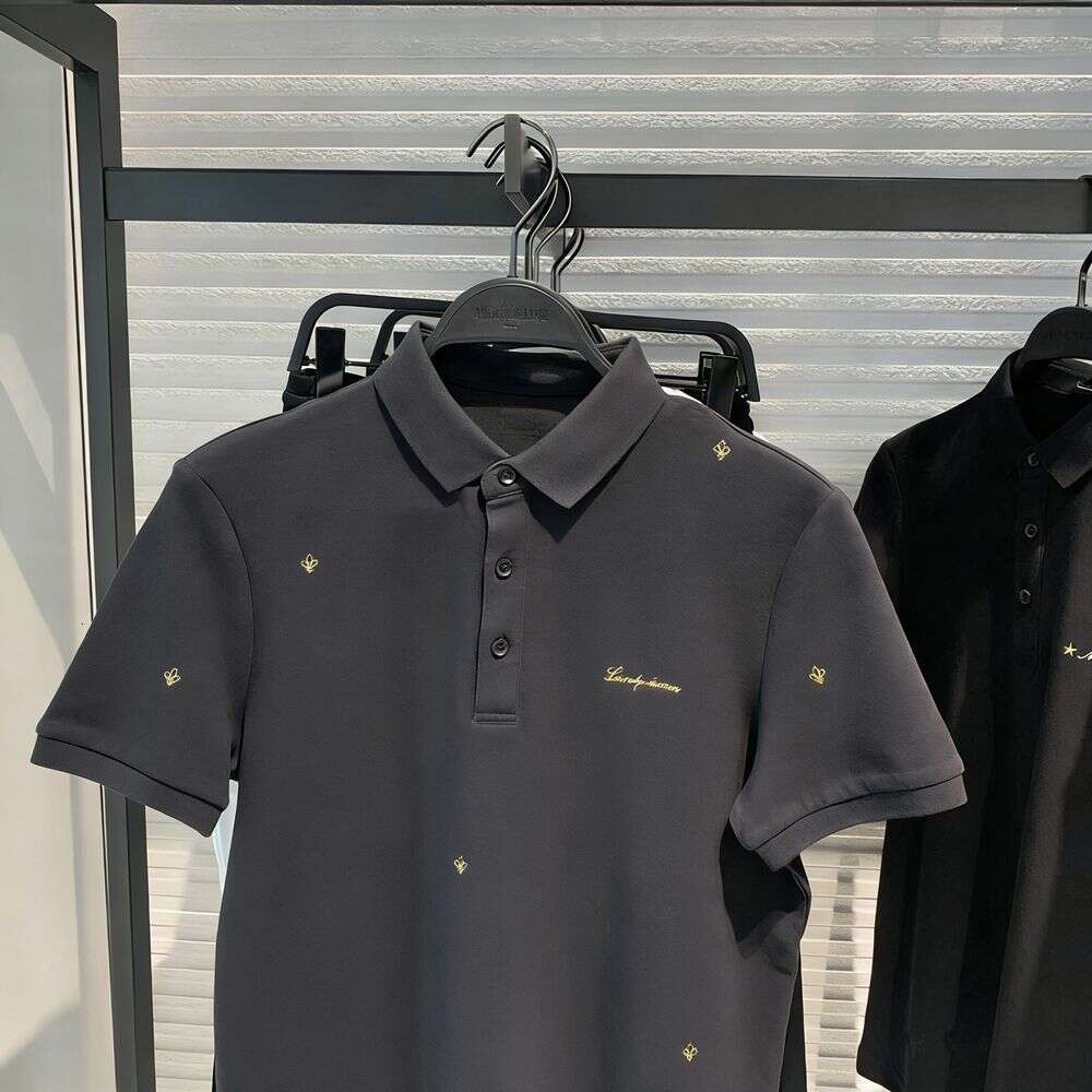 Luxury Brand Designer Clothes Men's POLO New Summer Fashion Trend, Korean Style Slim-Fit Business Casual Polo Shirt, Turn-Down Collar Short-Sle