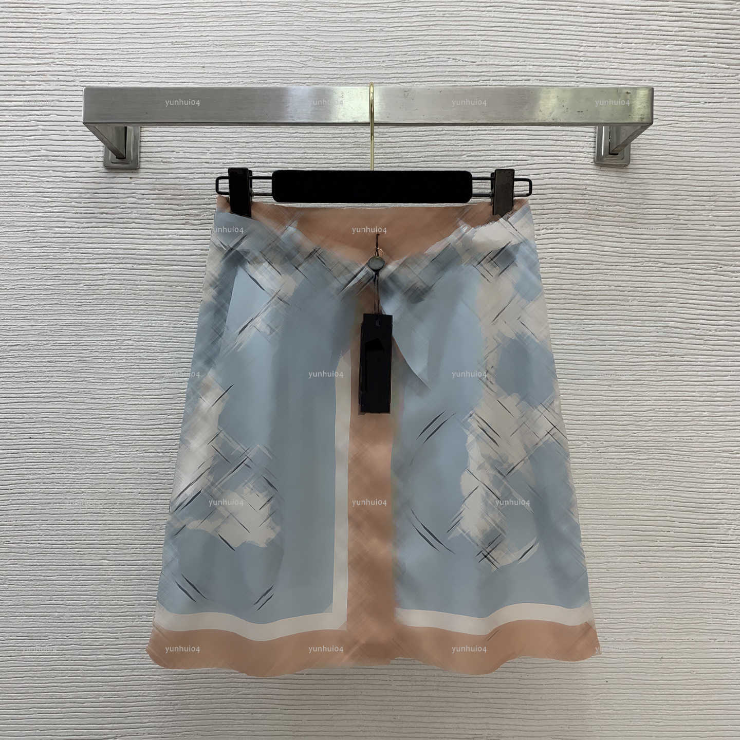 Popular retro women dress Summer lady dresses women designer clothes pattern pleated high waist slimming A-line skirt with waist belt A079X02N050-image-1104905381