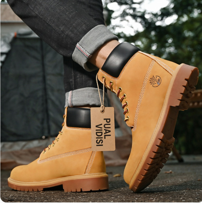 Mens Womens Wheat Nubuck Ankle Boots With Contrast Stitching