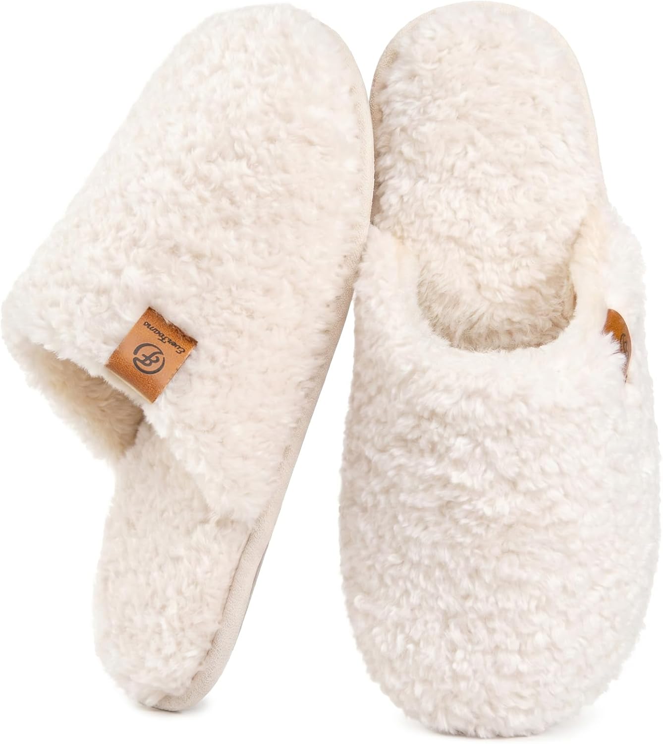 EverFoams Pantuflas sin cordones para mujer, cálidas, acogedoras, suaves, ligeras, de espuma viscoelástica, para interiores