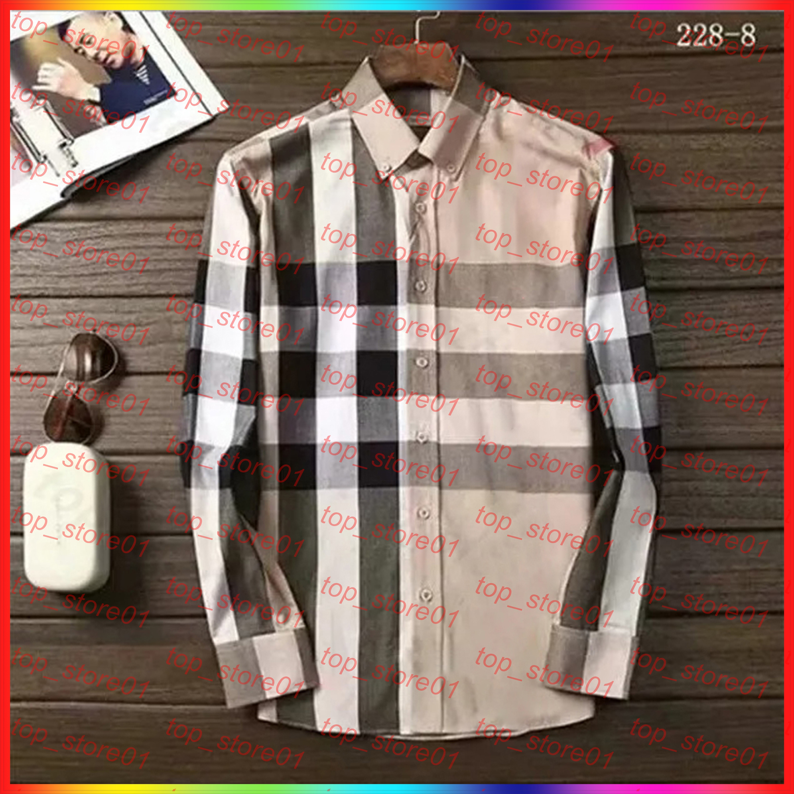 5A 2026 luxury designer men's shirts fashion casual business social and cocktail shirt Spring Autumn men's dress shirt slimming the most f