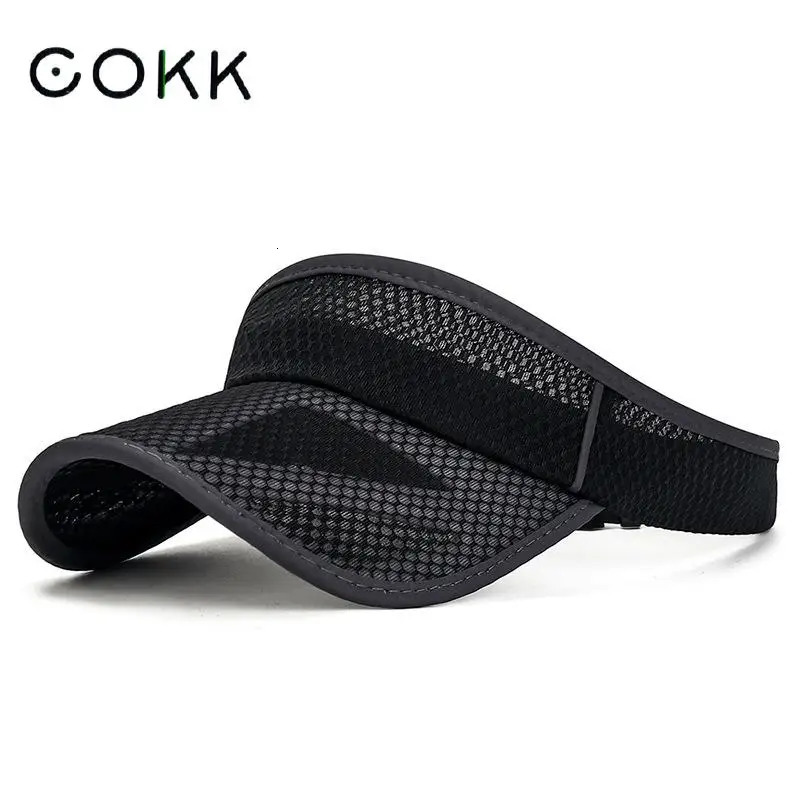 Summer Sports Sun Hats Mens Cap Adjustable Visor Uv Protection Empty Top Tennis Running Sunscreen Mesh Brim260429
