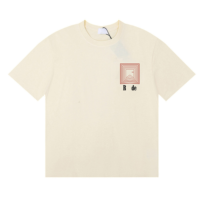 shirt Y2K rhud Short Sleeve designer Vintage Print Casual Tee Men Women T Shirts Summer Beach Letter Mesh Tshirts Shirt with round neck 036