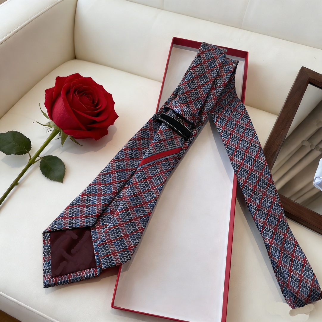 2026 men's designer tie with multiple styles and colors available in black, red, blue, and gray. Suitable for business parties, weddings, and m