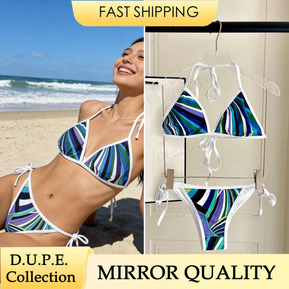 puccily swimsuits Designer Bikini 2026 Sexy Swimwear Women Psychedelic Geometric Print Bathing Suits Retro Style Triangle Biquini Halter Beachwea-image-1104958691
