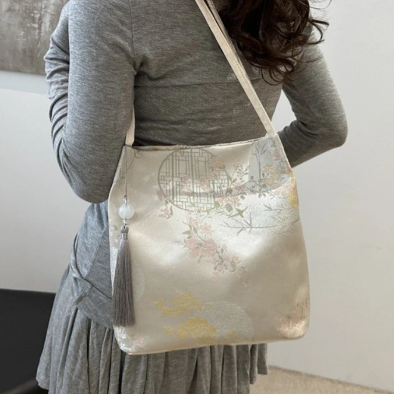 Womens Shoulder Bags Chinese Style Temperament Elegant Advanced Retro Tote Bag Fashion Large Capacity All-match Handbags 260506