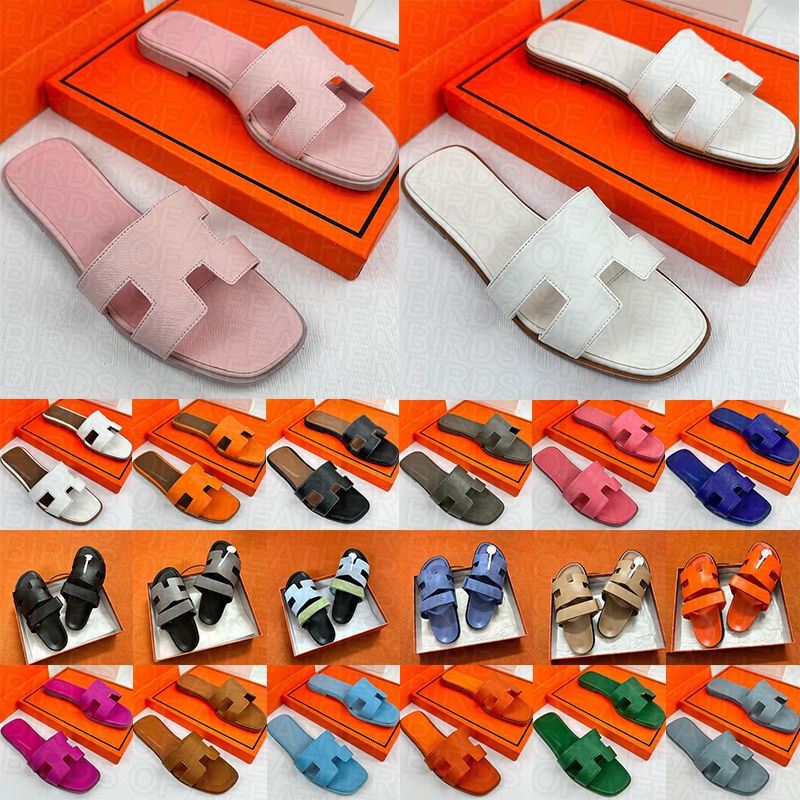 free shipping with box designer sandales womens slides slippers triple black white brown red pink blue green ladies sandals leather slipper women sl