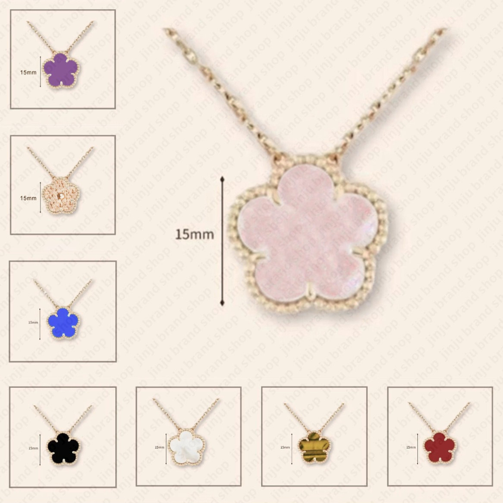 designer necklace luxury jewelry women necklace designer for women Vintage rose gold necklaces exquisite 15mm flower necklace high fashion neckla-image-1104973087