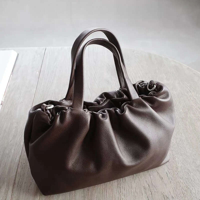 Japanese Style Custom Initials Cloud Bag For Women Luxury Designer Handbag Purse New In Cowhide Pleated Top Handle Shoulder Suotong26507