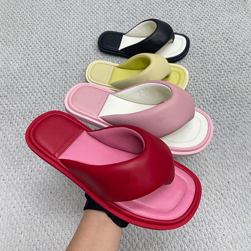 Sandales femme cuir plateforme plate imprimée tongs été plage loisirs décontractées 357