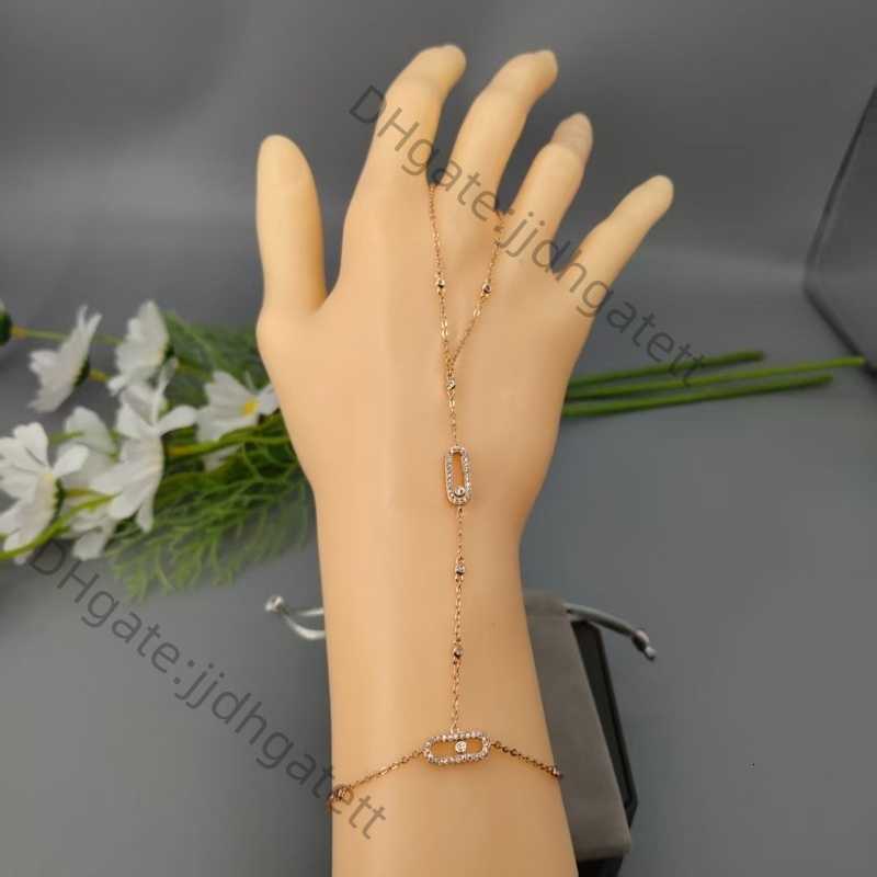 Luxury Bracelet hollow out Sliding encrusted Hand Bracelets for Women Simple 925 Sterling Silver 18k gold diamond Chain Wedding Jewelry Gift