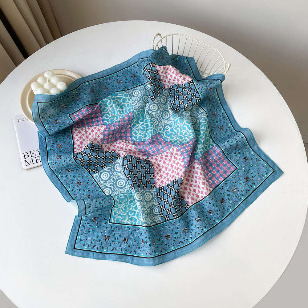 Cotton Linen Small Square Silk For Women Spring Autumn Summer Korean Style Photo Fashion Versatile Headscarf Decorative Neck Scarf Wholesale Liuyuem