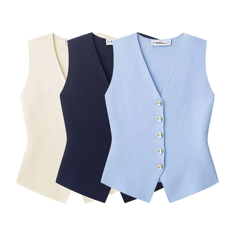 Willshela Womens Slim Fit Knitted Acetate Vest Top, Sleeveless V-Neck Tank for Casual and Formal Events