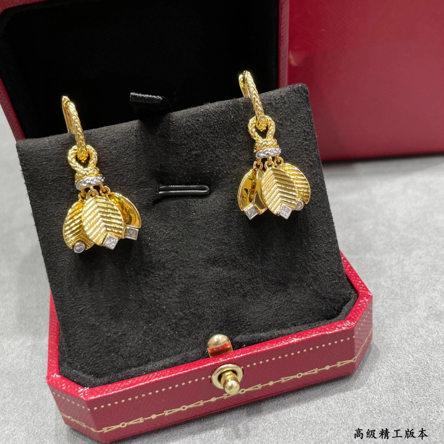 INS style coffee bean and leaf earrings 925 silver plated with 18K gold, simple and gentle, versatile for daily wear designer earrings