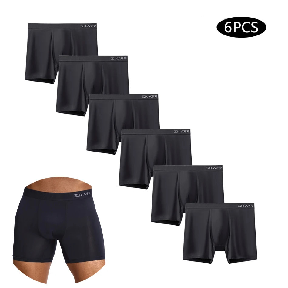 6pcs Man Underpants Sexy Solid Color Mens Panties Set High Quality Mens Boxer Underwear Polyester Male Trunks Shorts 260506