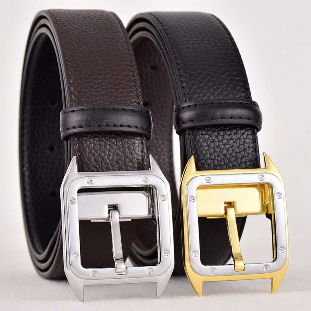 2026European High-end Men's Business Fashion Trend Pin Buckle Couple Belt Youth Solid Color 3.5 Waistband