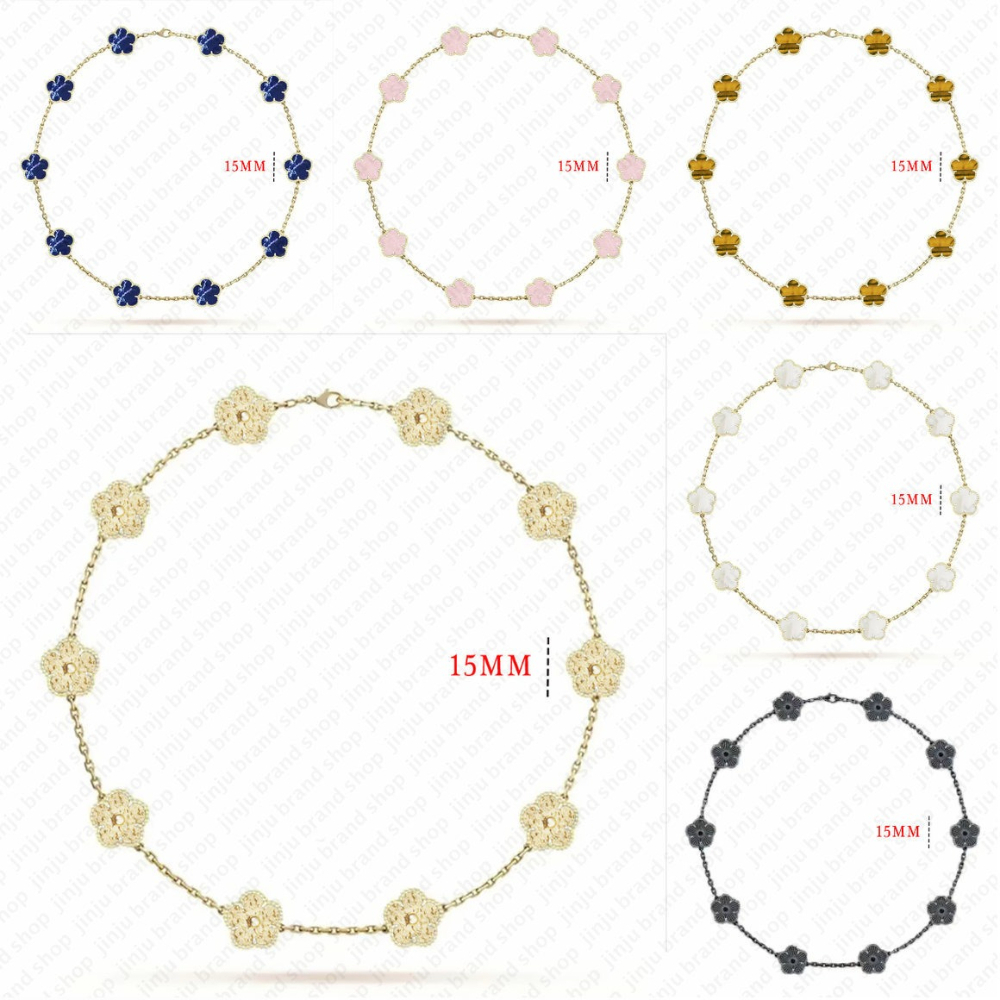 luxury necklace gold jewelry designer necklace for woman Y2K 15mm clover necklaces fashion style 10 motif luxury diamond necklace designer butter-image-1104977091