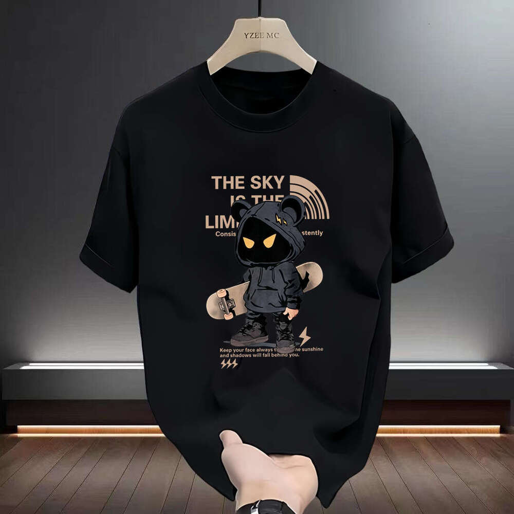 Designer 2026 Pishuai Clothing Summer New Round Neck Luxury Pure Cotton T-shirt Short Sleeve Men's Plus Size Casual Fashion Loose High-end Feel
