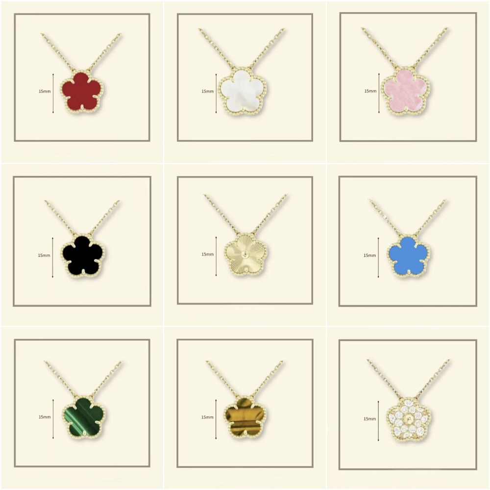 necklace luxury jewelry designer necklace Classic 15MM necklaces fashion clover necklace mother of pearl flower pendant necklace designer jewelry-image-1104969759