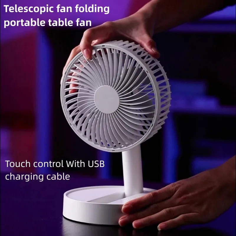 USB Foldable Fan with 4 Speeds TimingBattery Operated Mini for Bedroom Indoor or OutdoorTable 260506